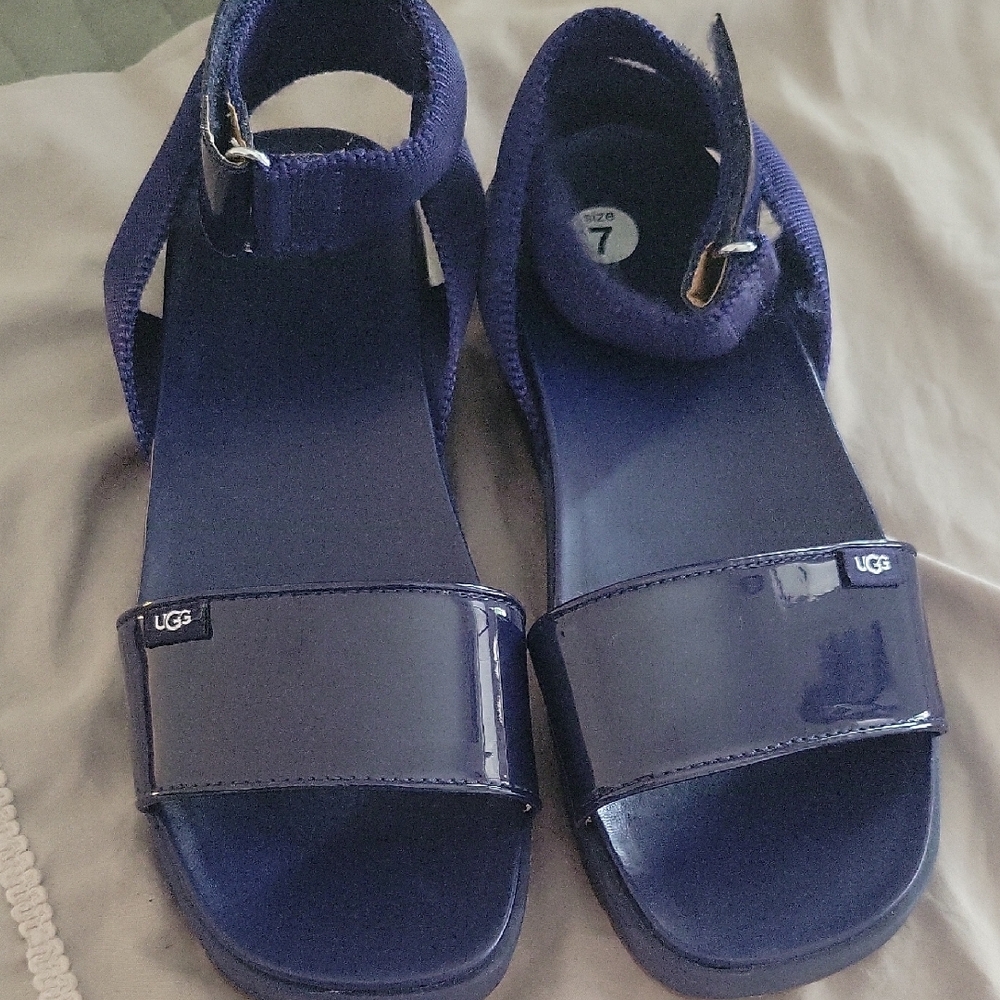 UGG Navy Sandals with Adjustable Strap